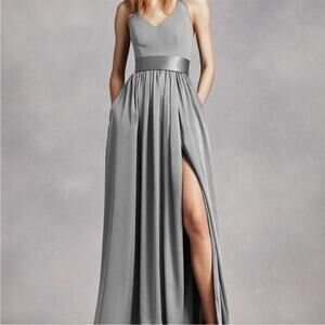 NWT White by Vera Wang Halter Dress In Mercury Size 18